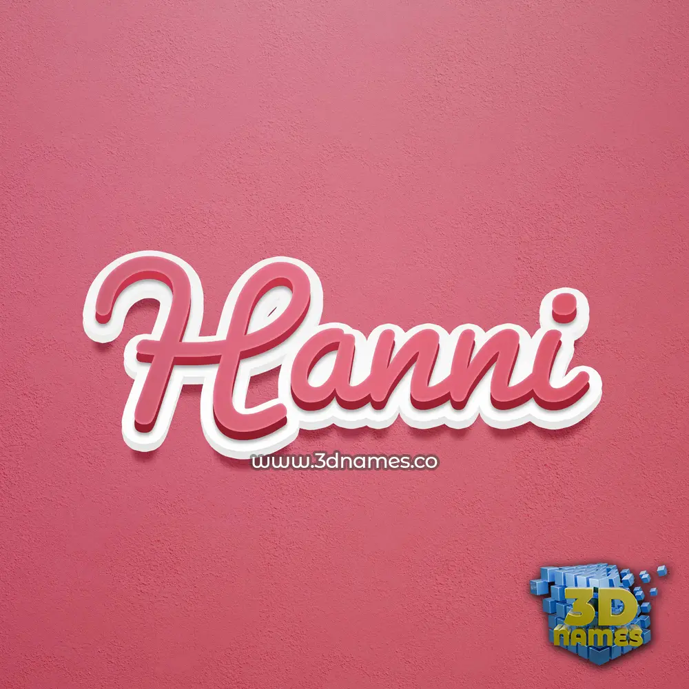 hanni in Red Scribble style - 3D name wallpaper