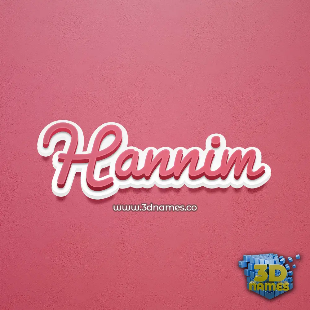 hannim in Red Scribble style - 3D name wallpaper