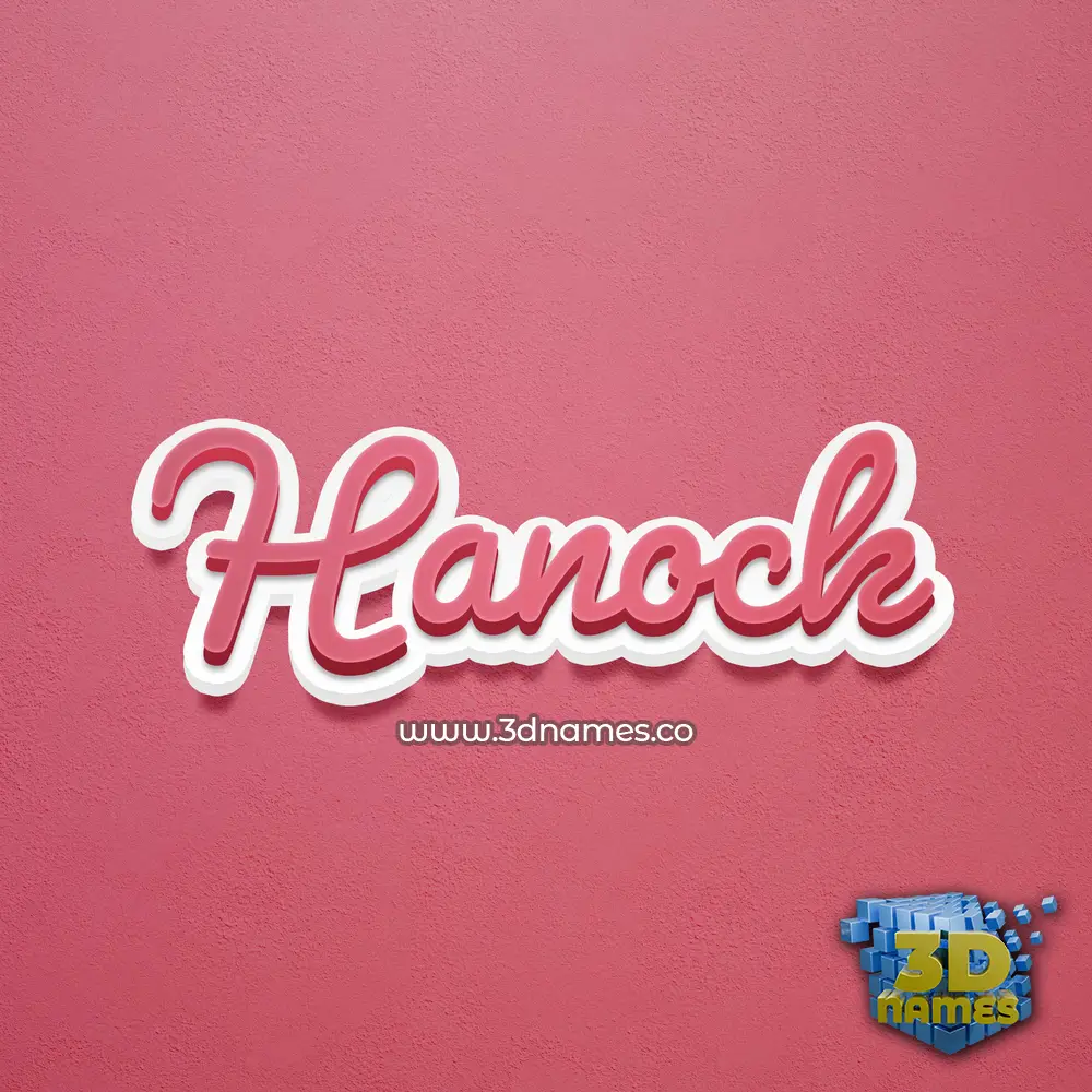 hanock in Red Scribble style - 3D name wallpaper