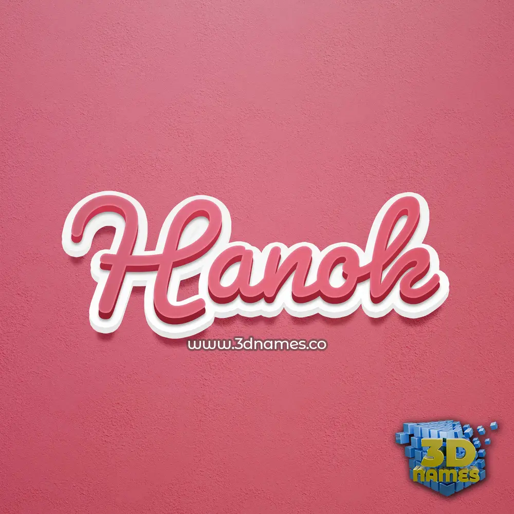 hanok in Red Scribble style - 3D name wallpaper