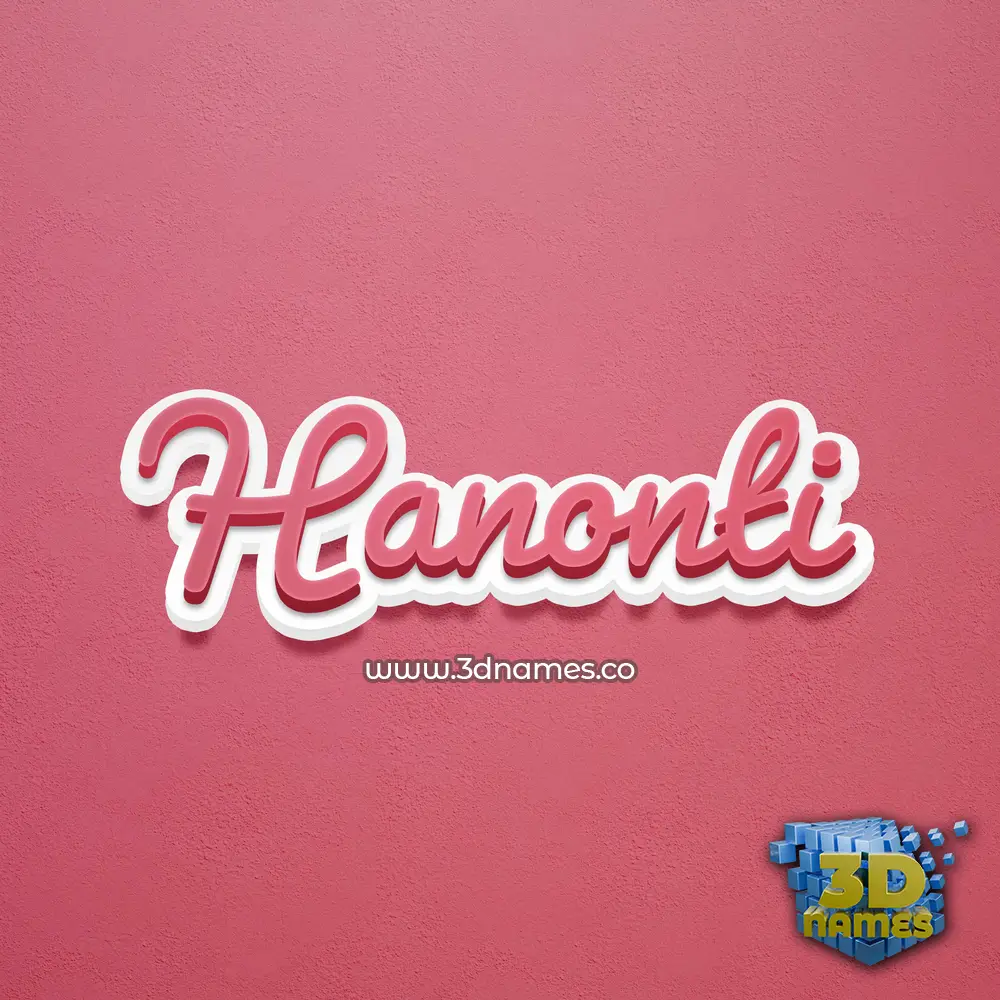 hanonti in Red Scribble style - 3D name wallpaper