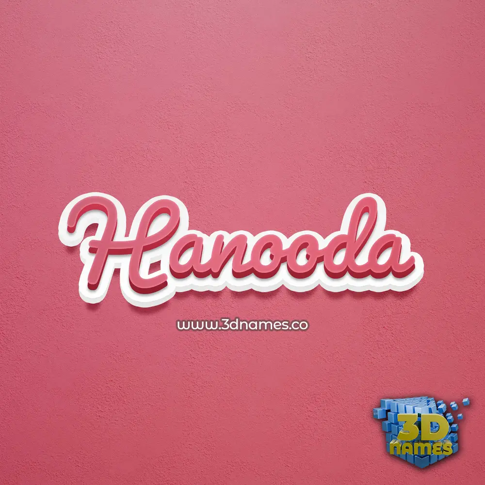 hanooda in Red Scribble style - 3D name wallpaper