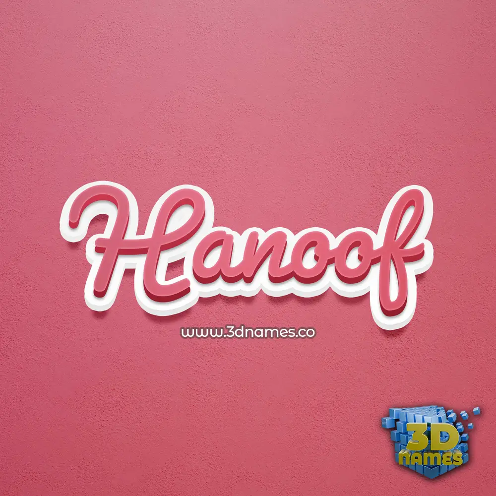 hanoof in Red Scribble style - 3D name wallpaper