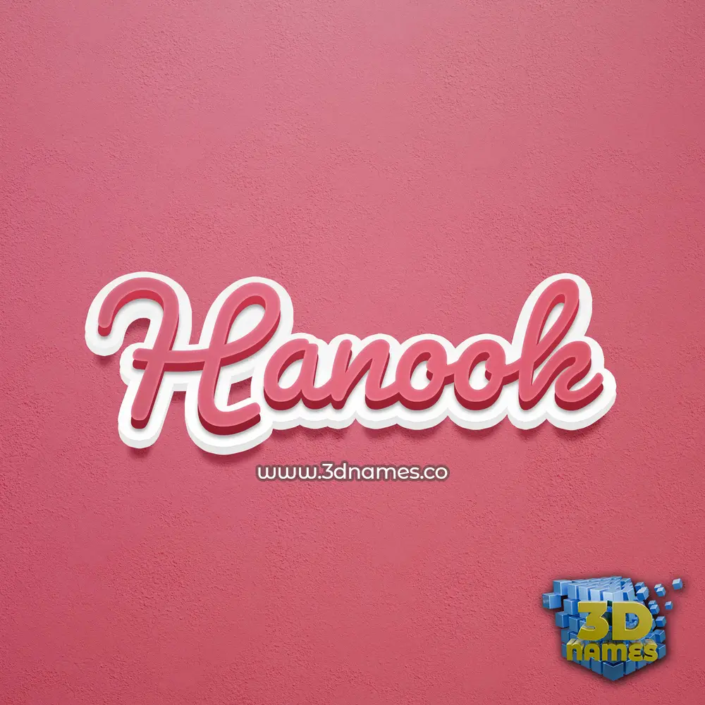 hanook in Red Scribble style - 3D name wallpaper