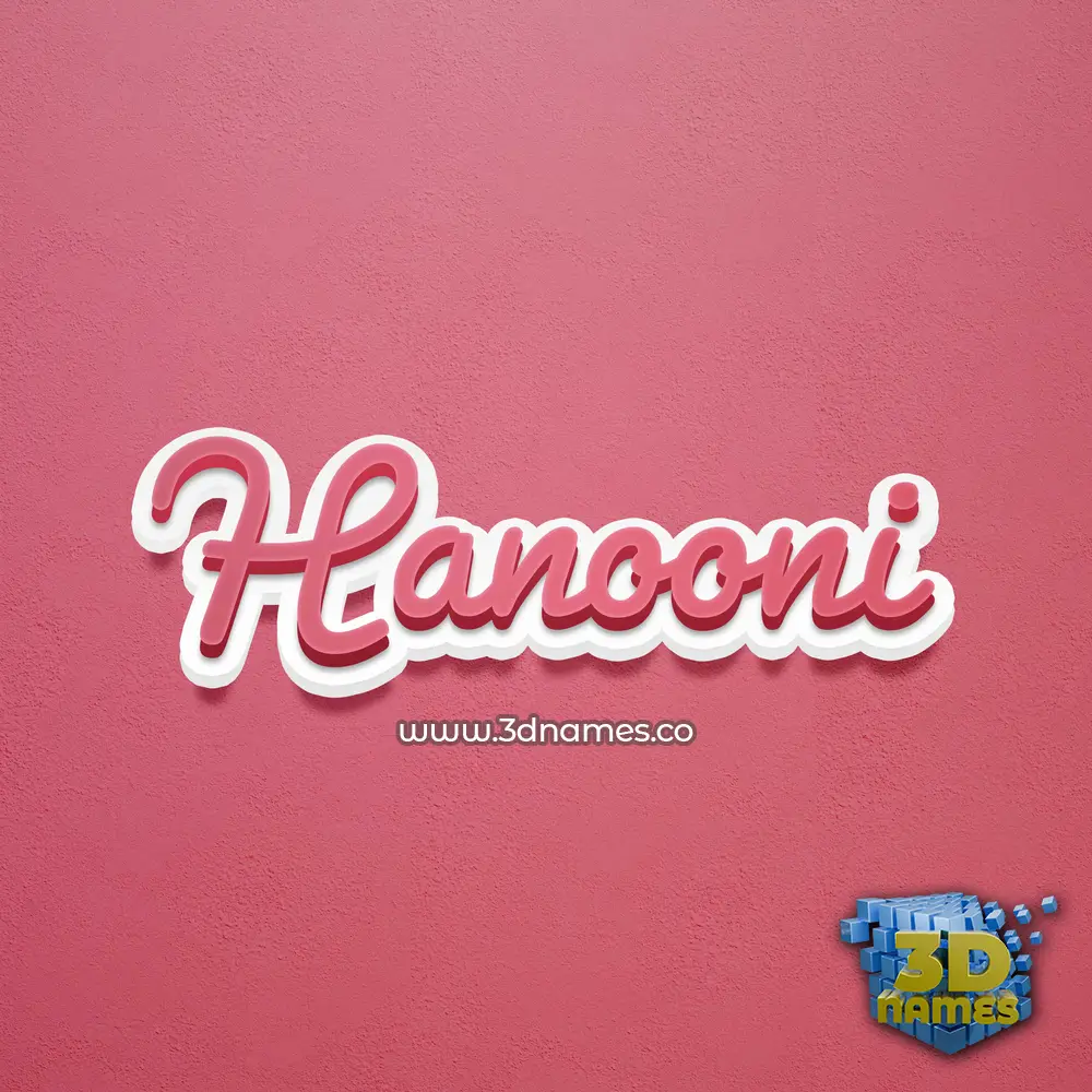 hanooni in Red Scribble style - 3D name wallpaper