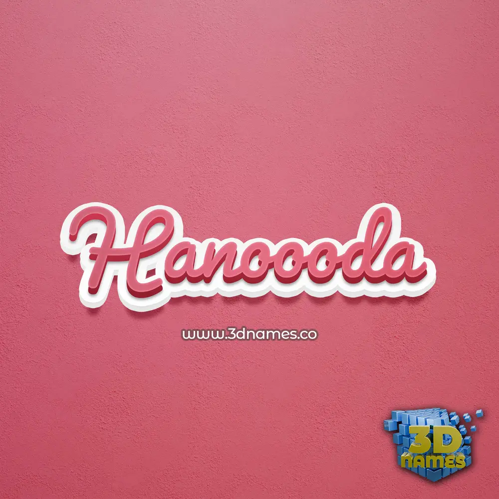 hanoooda in Red Scribble style - 3D name wallpaper