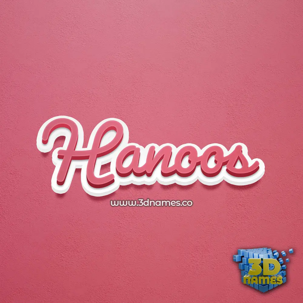 hanoos in Red Scribble style - 3D name wallpaper