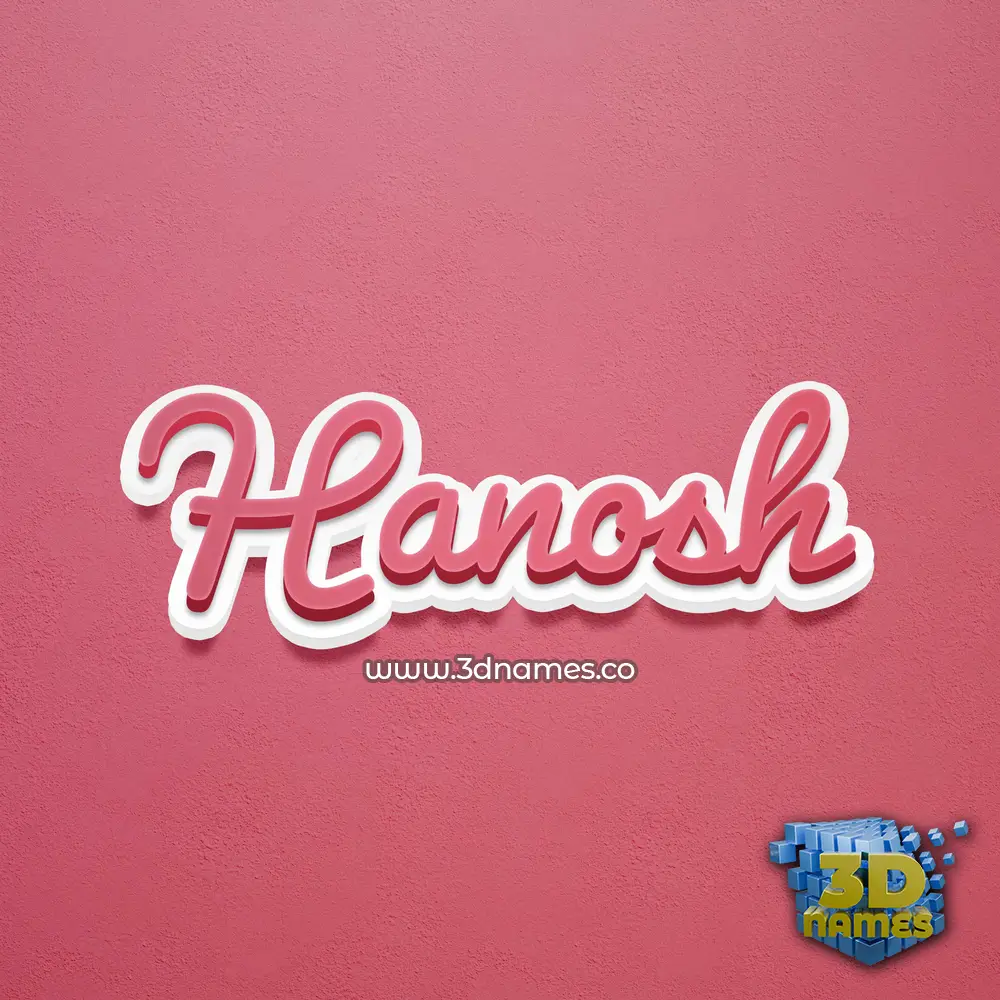 hanosh in Red Scribble style - 3D name wallpaper