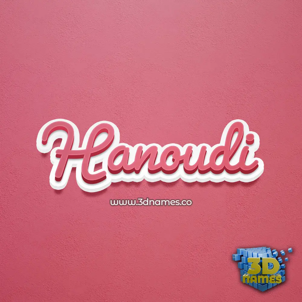 hanoudi in Red Scribble style - 3D name wallpaper