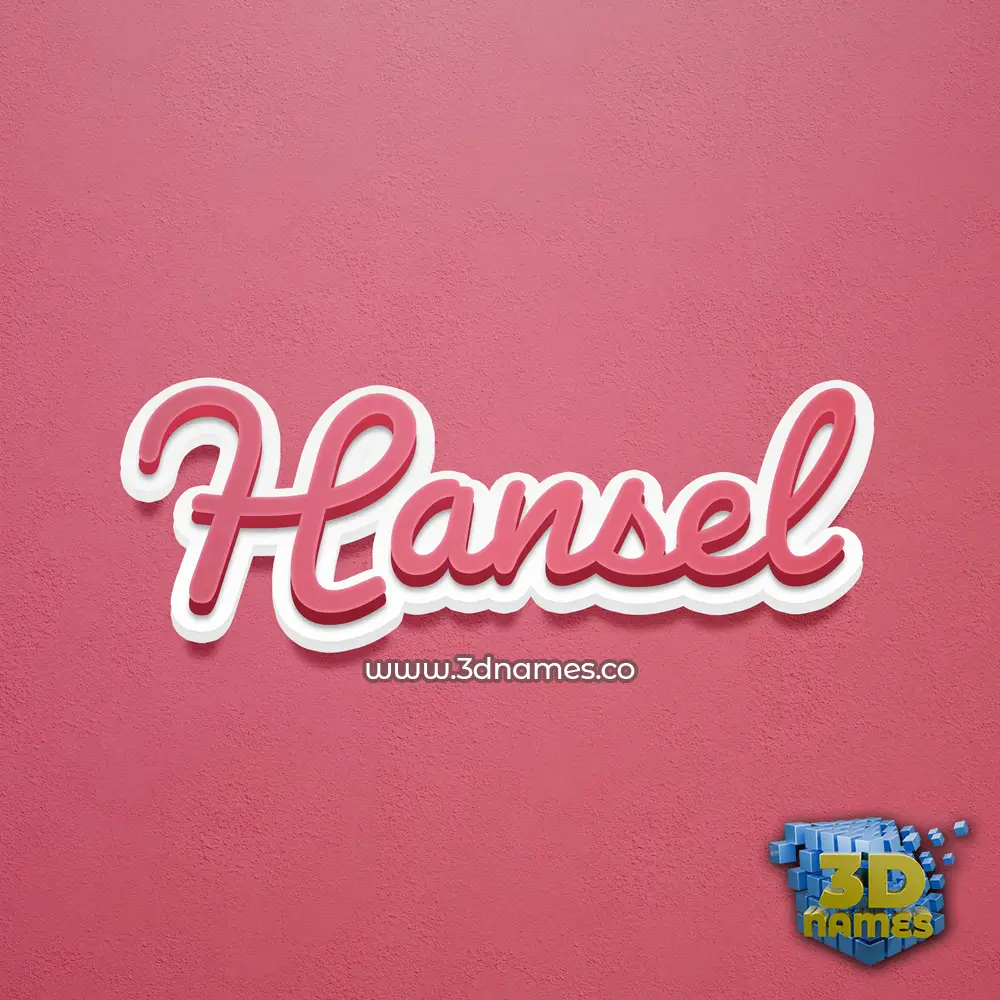 hansel in Red Scribble style - 3D name wallpaper