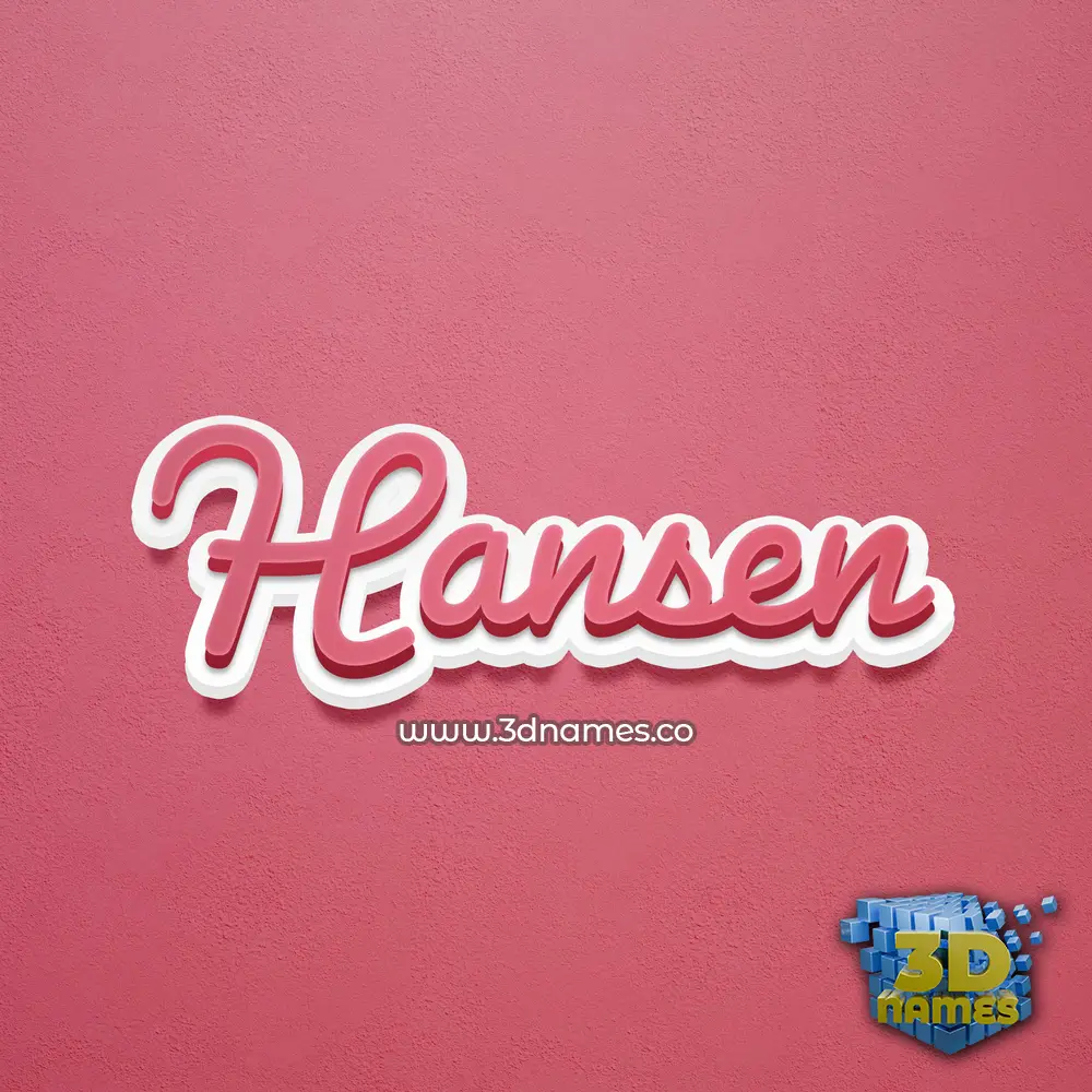 hansen in Red Scribble style - 3D name wallpaper