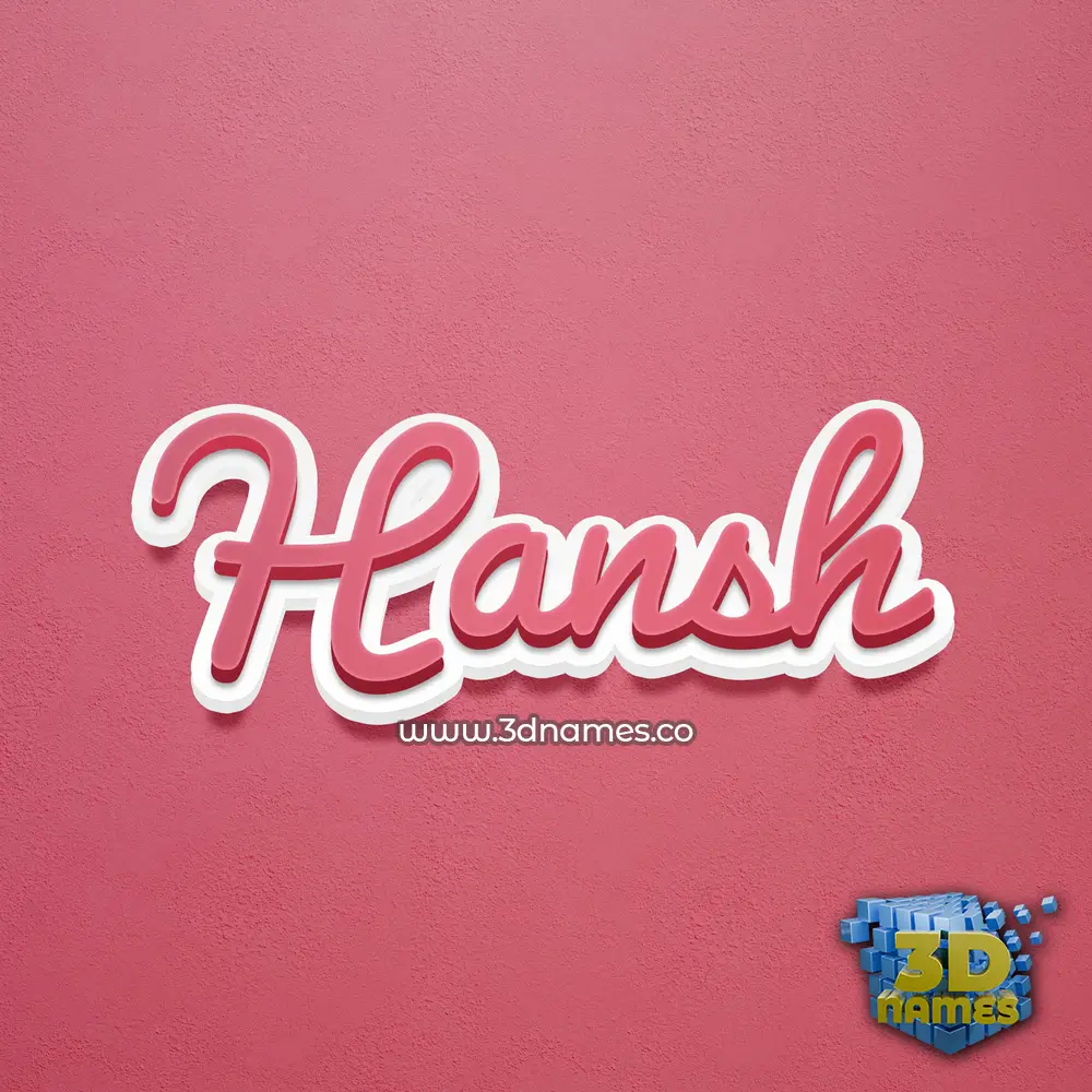 hansh in Red Scribble style - 3D name wallpaper