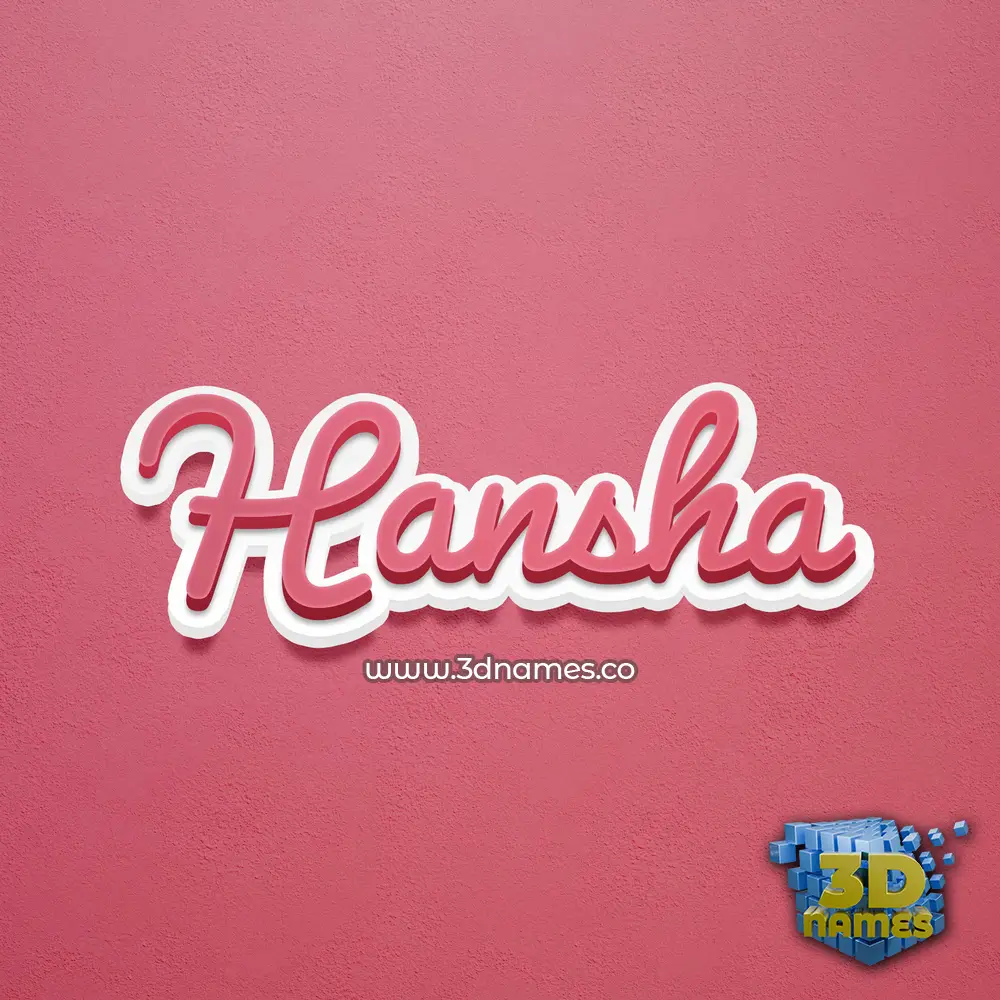 hansha in Red Scribble style - 3D name wallpaper