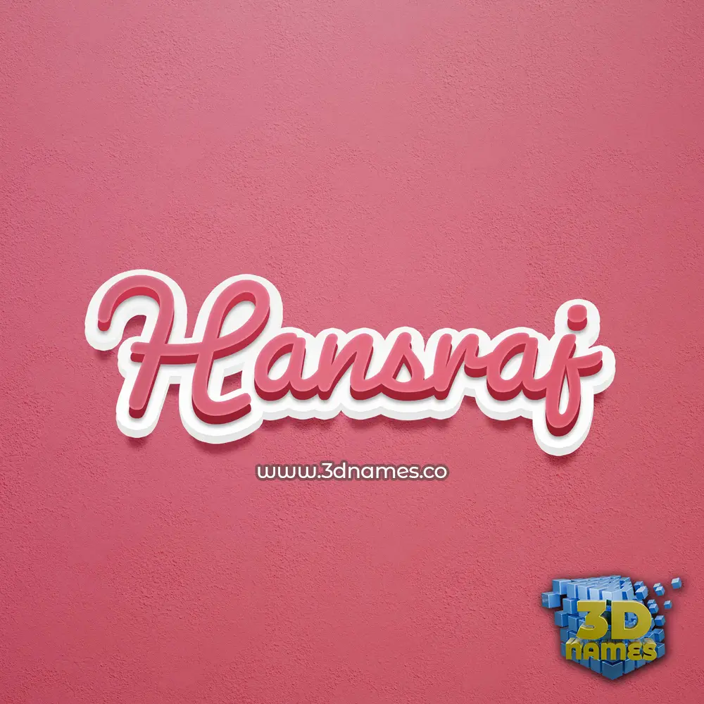 hansraj in Red Scribble style - 3D name wallpaper