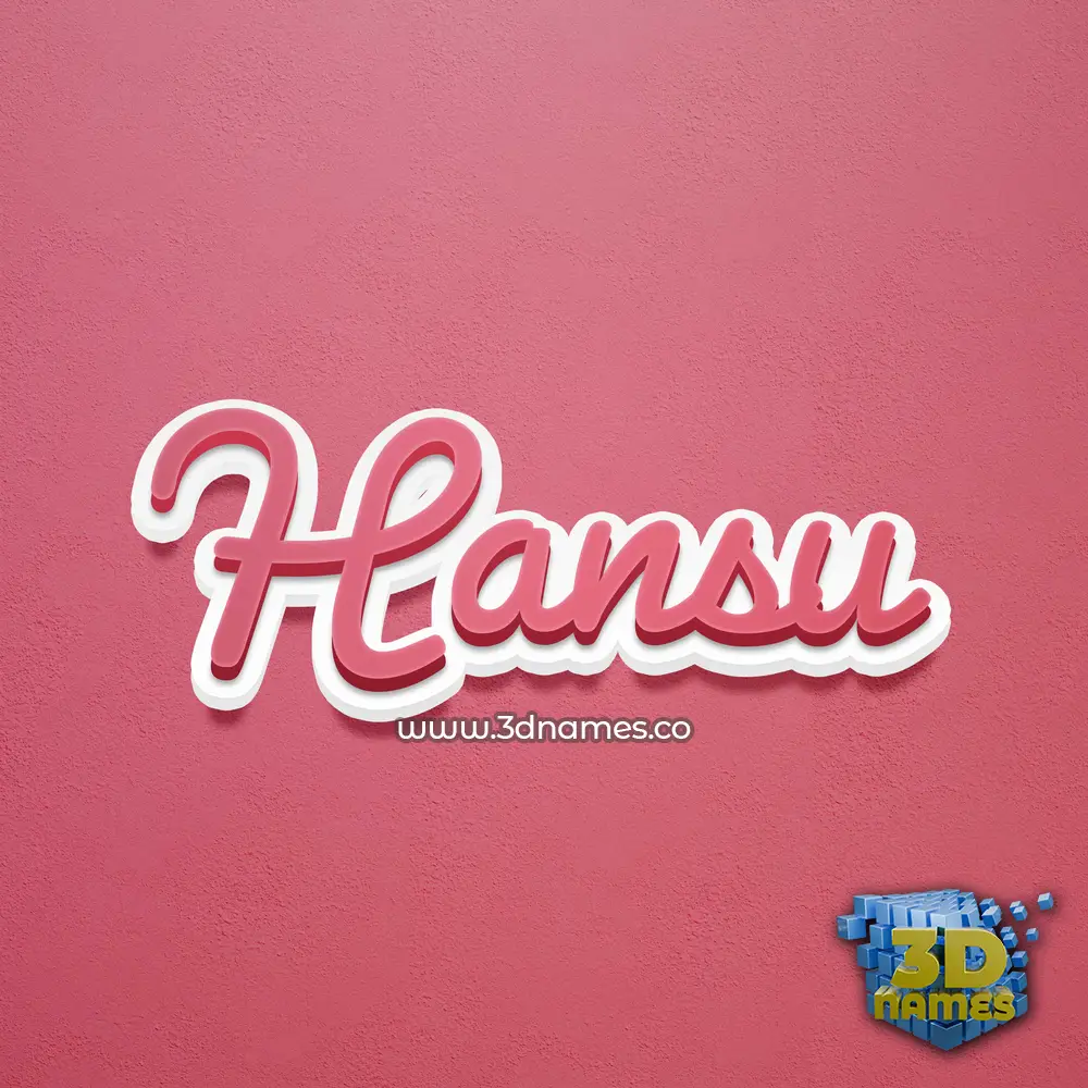 hansu in Red Scribble style - 3D name wallpaper