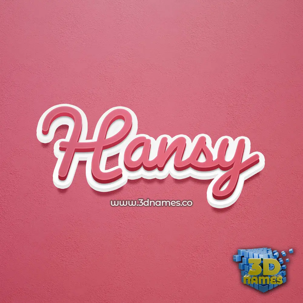 hansy in Red Scribble style - 3D name wallpaper