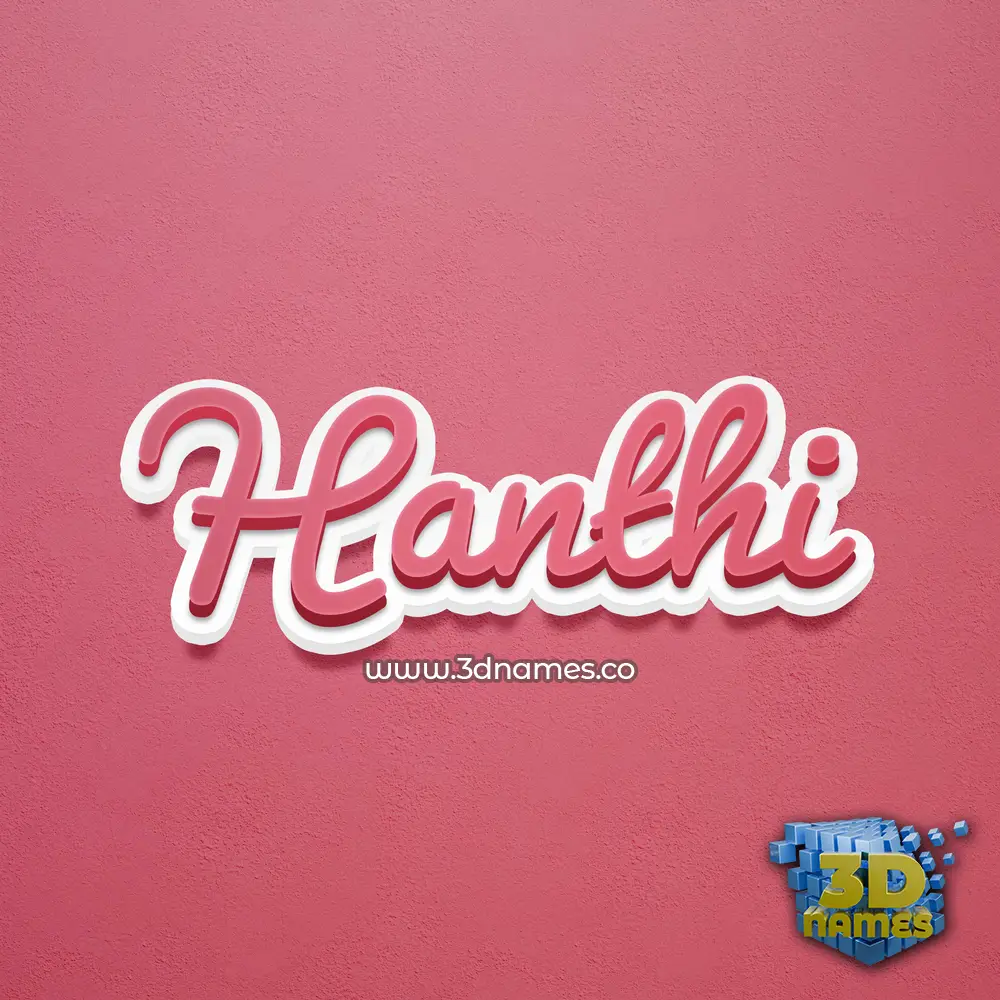 hanthi in Red Scribble style - 3D name wallpaper