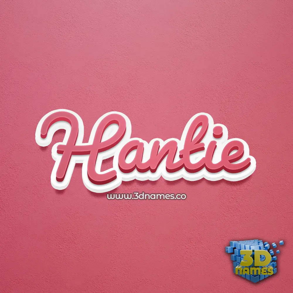 hantie in Red Scribble style - 3D name wallpaper