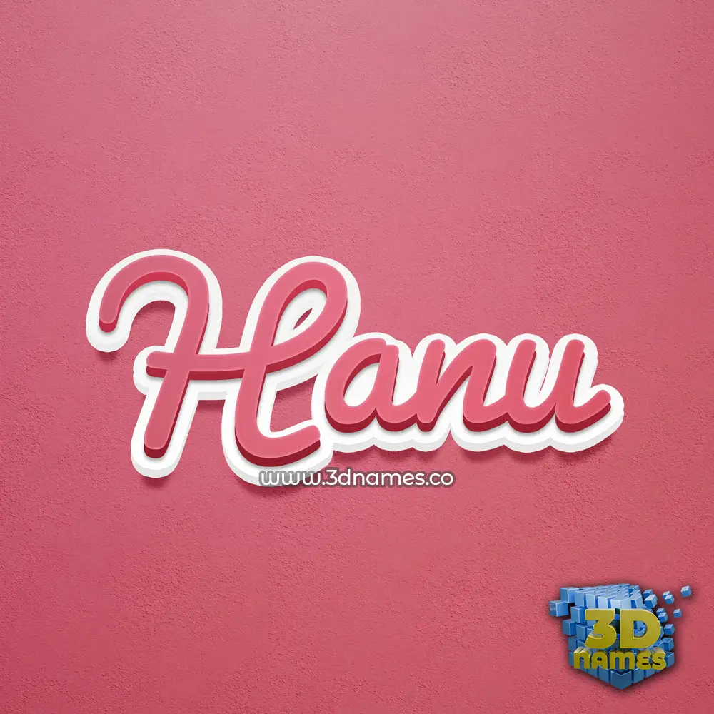 hanu in Red Scribble style - 3D name wallpaper