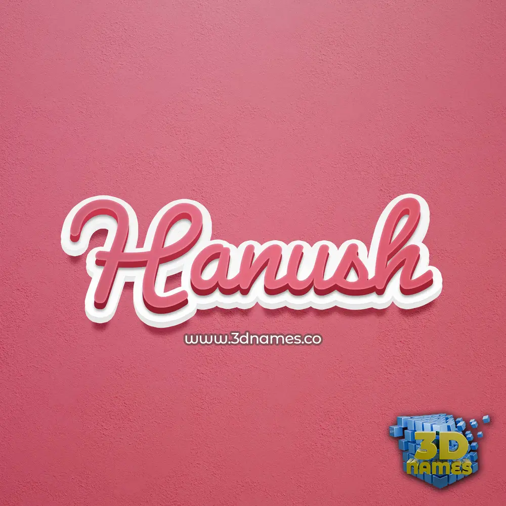 hanush in Red Scribble style - 3D name wallpaper