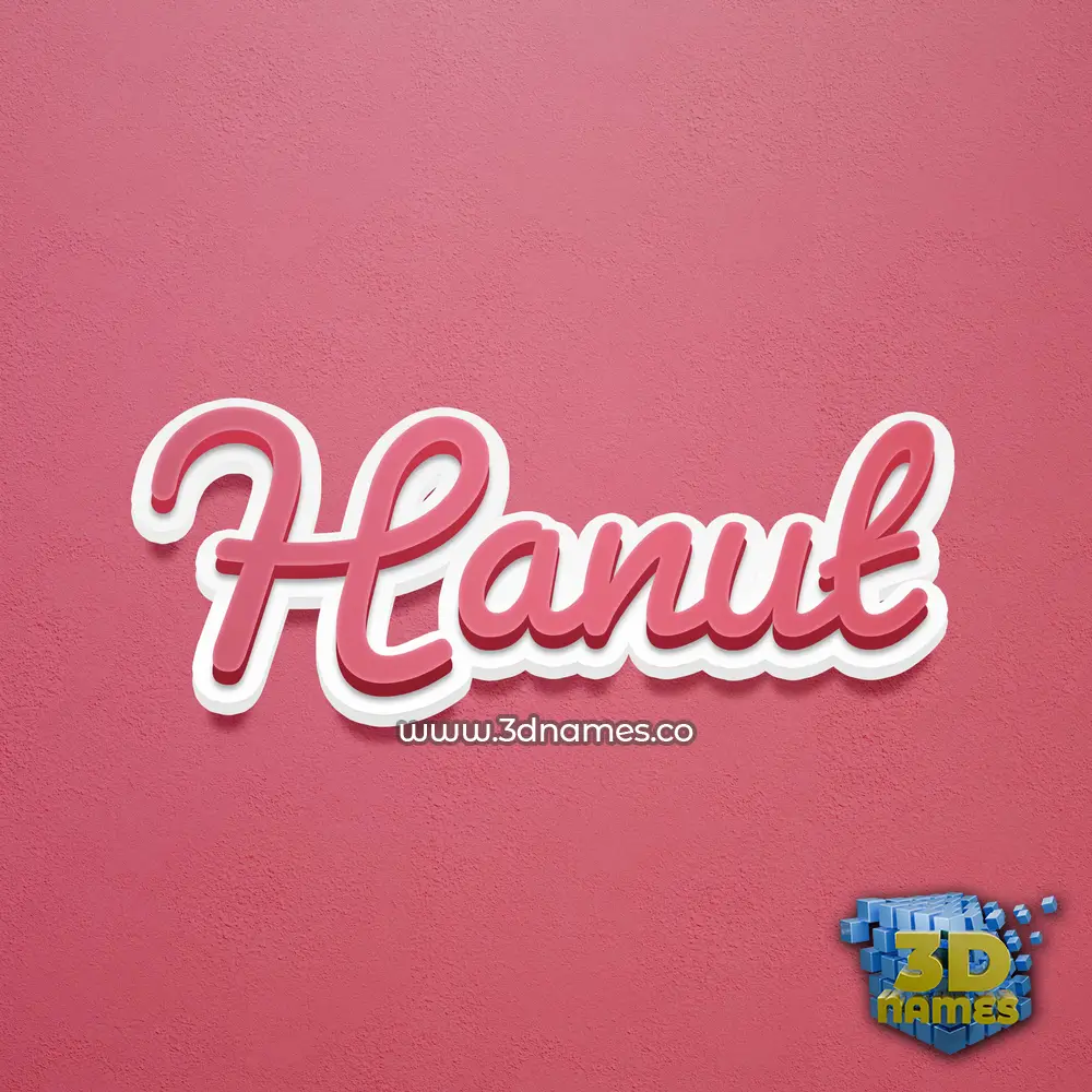 hanut in Red Scribble style - 3D name wallpaper