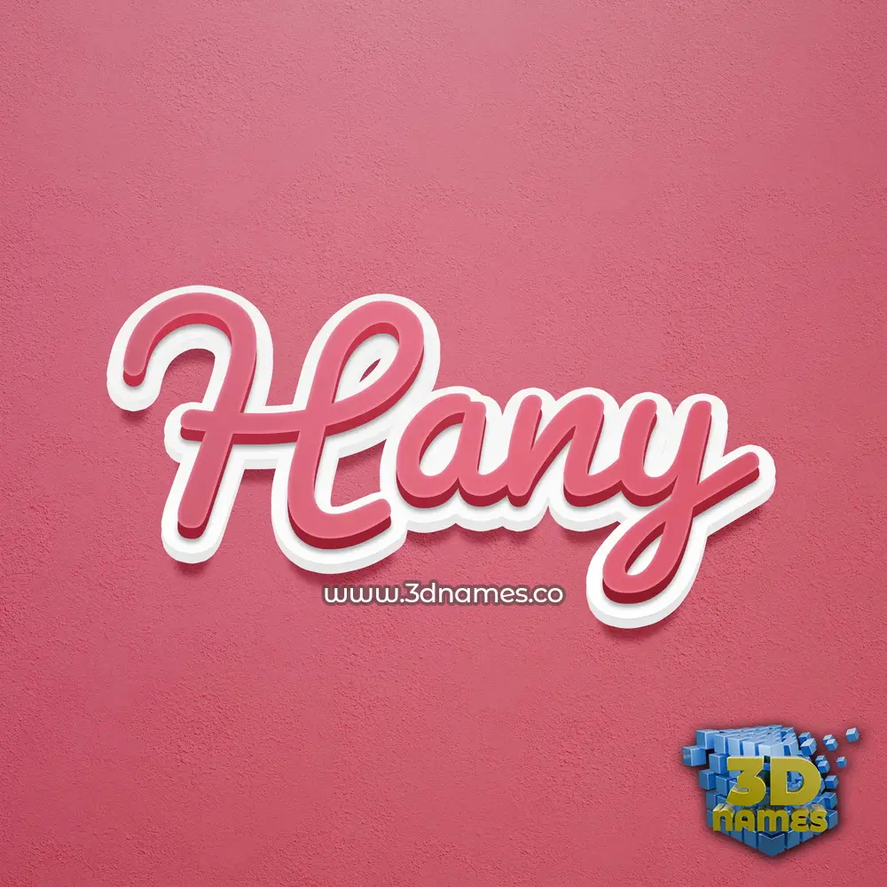 hany in Red Scribble style - 3D name wallpaper