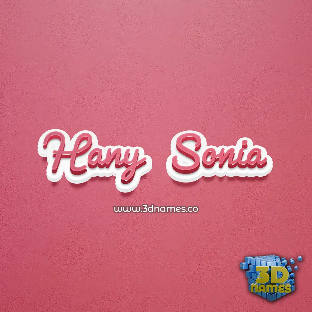 hany   sonia in Red Scribble style - 3D name wallpaper