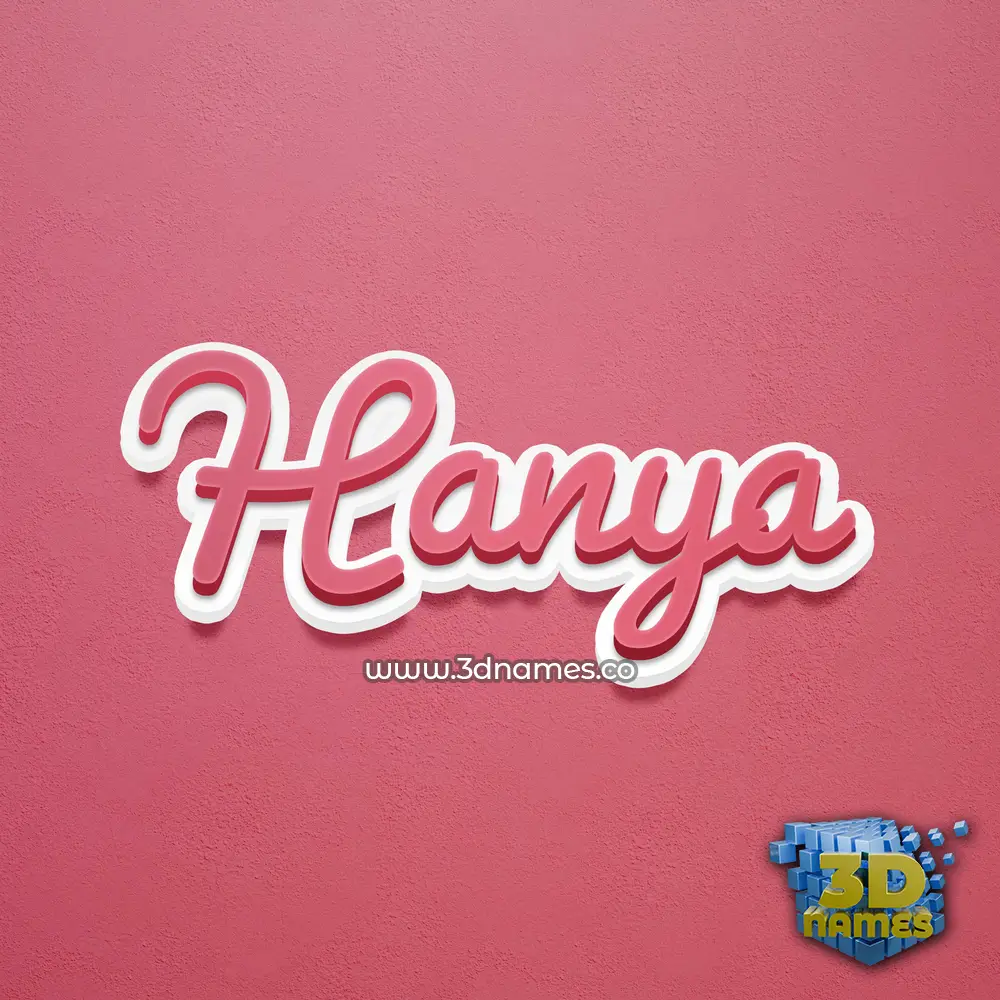 hanya in Red Scribble style - 3D name wallpaper