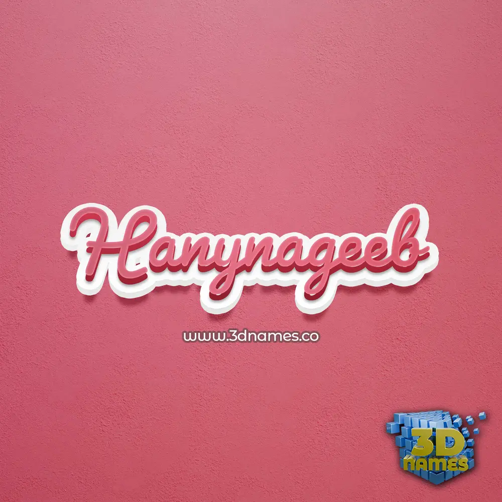hanynageeb in Red Scribble style - 3D name wallpaper