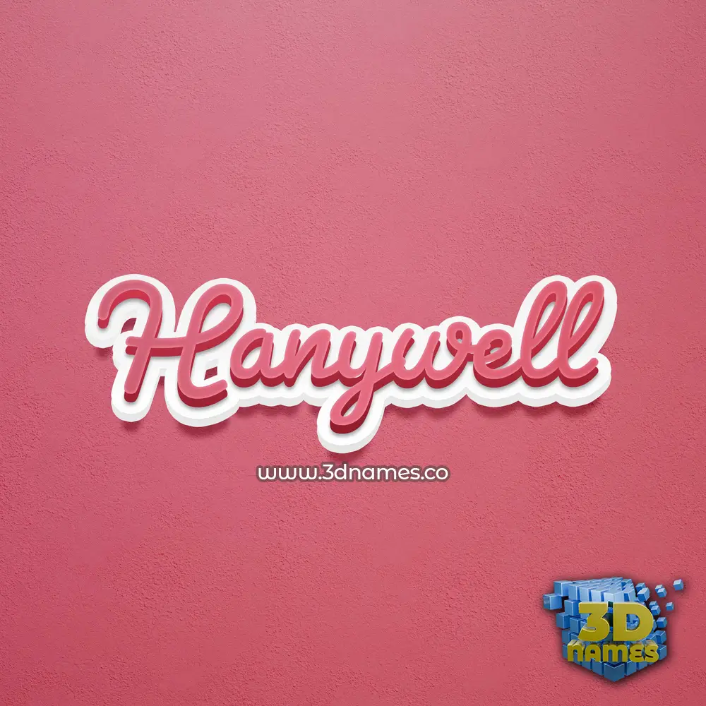hanywell in Red Scribble style - 3D name wallpaper