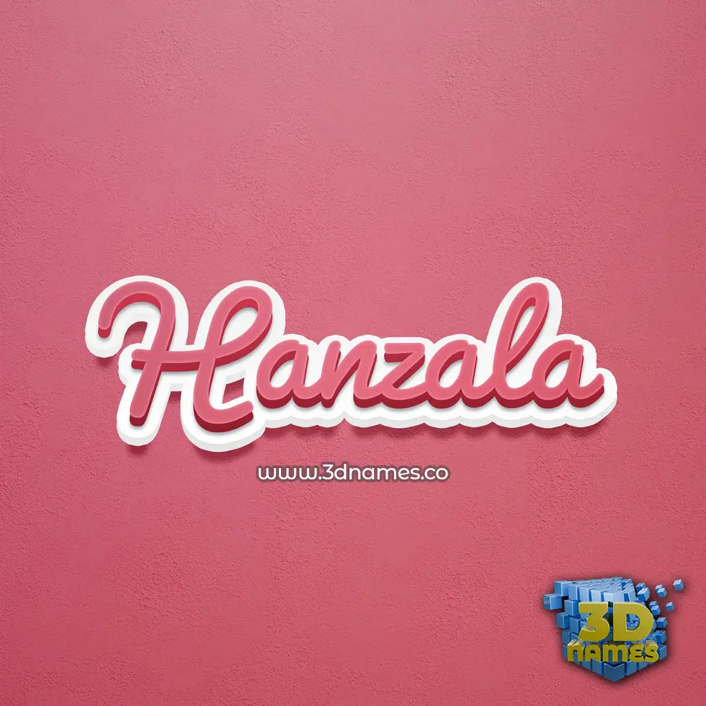 hanzala in Red Scribble style - 3D name wallpaper