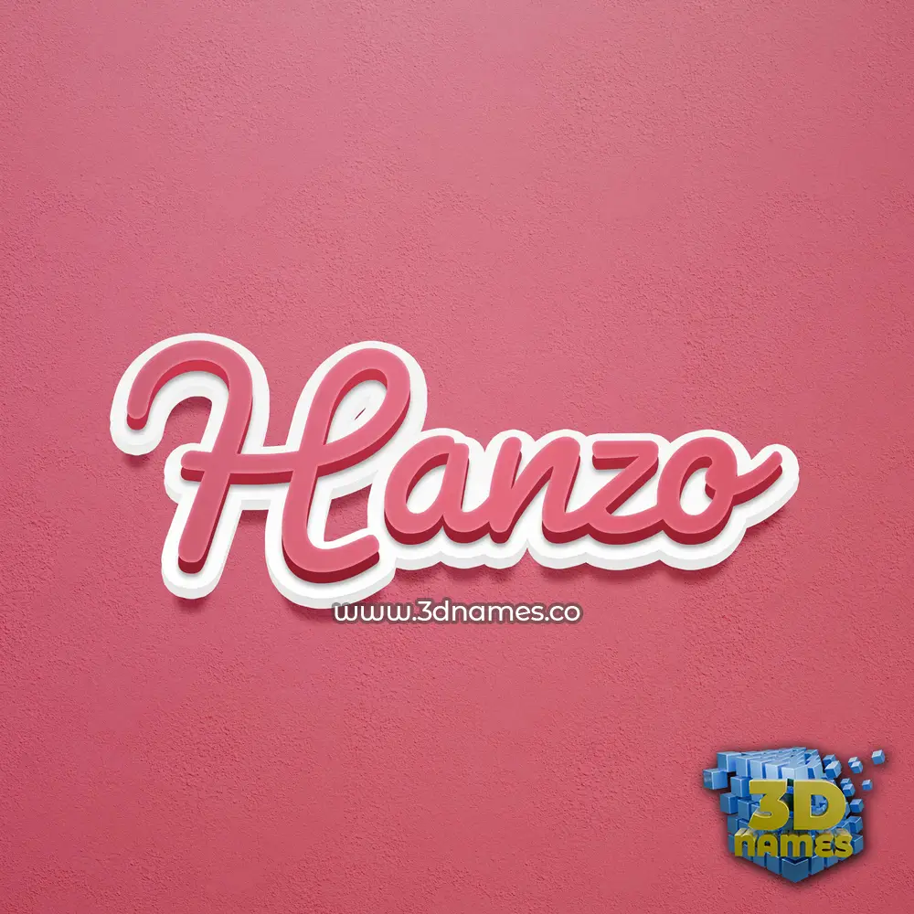 hanzo in Red Scribble style - 3D name wallpaper