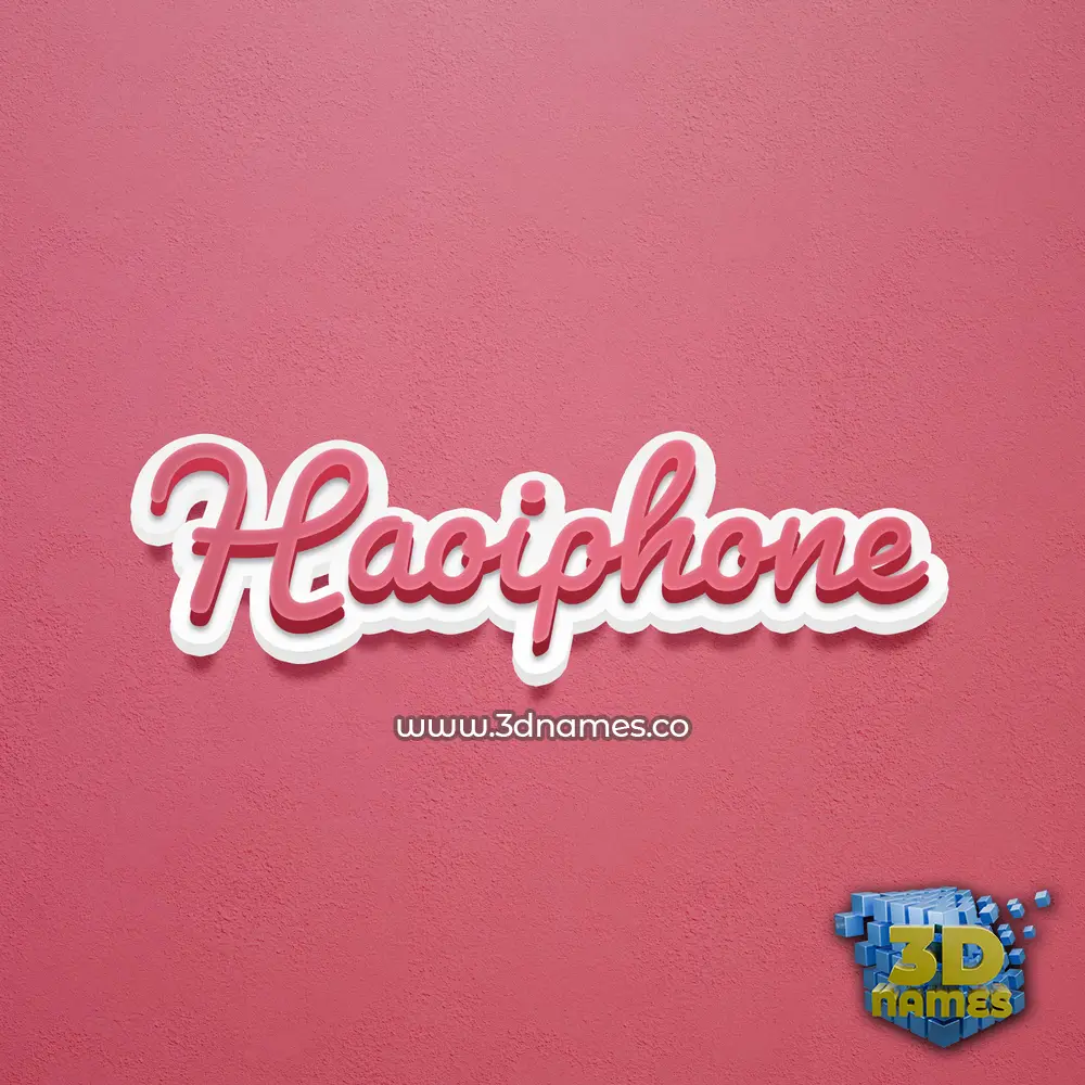 haoiphone in Red Scribble style - 3D name wallpaper