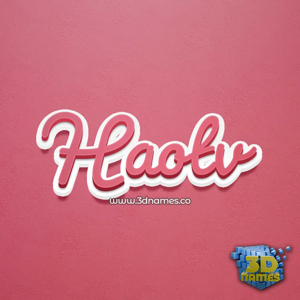 haotv in Red Scribble style - 3D name wallpaper