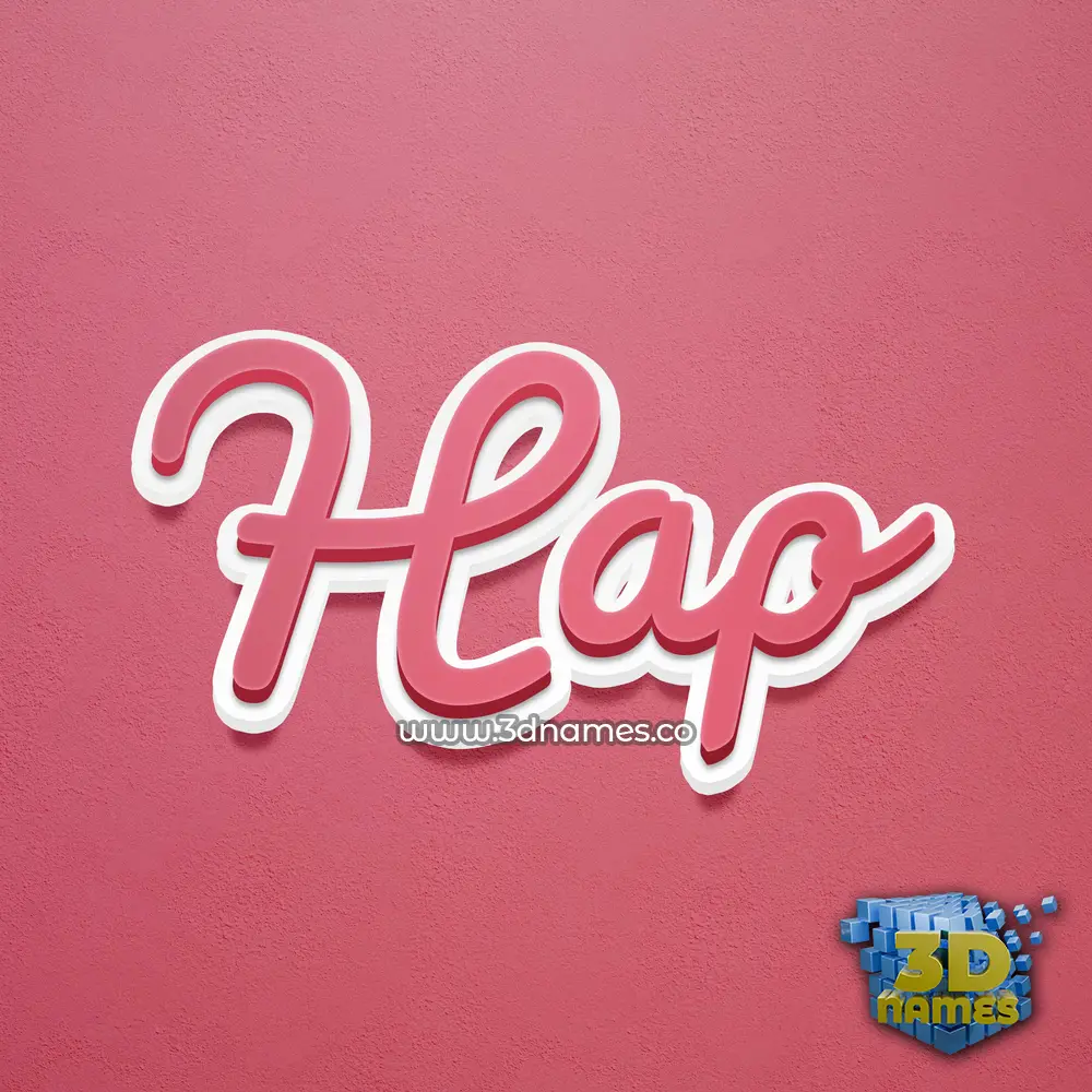 hap in Red Scribble style - 3D name wallpaper