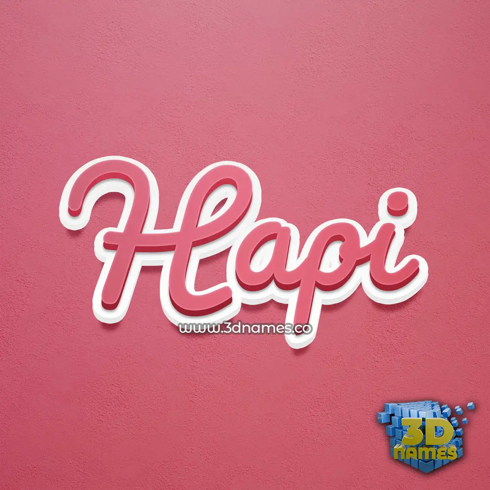 hapi in Red Scribble style - 3D name wallpaper