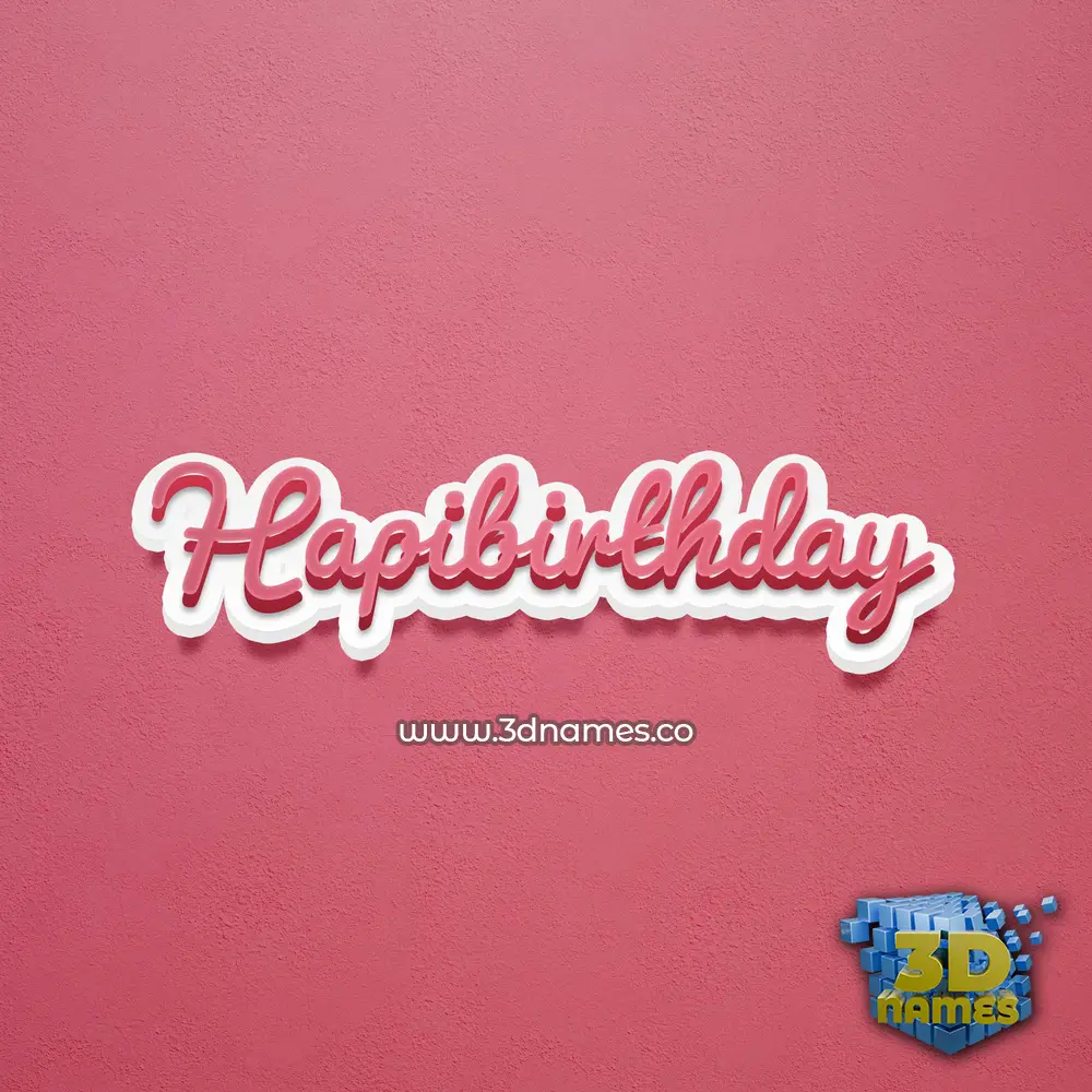 hapibirthday in Red Scribble style - 3D name wallpaper