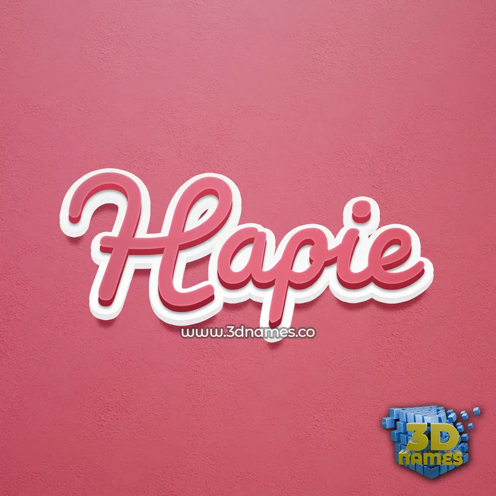 hapie in Red Scribble style - 3D name wallpaper
