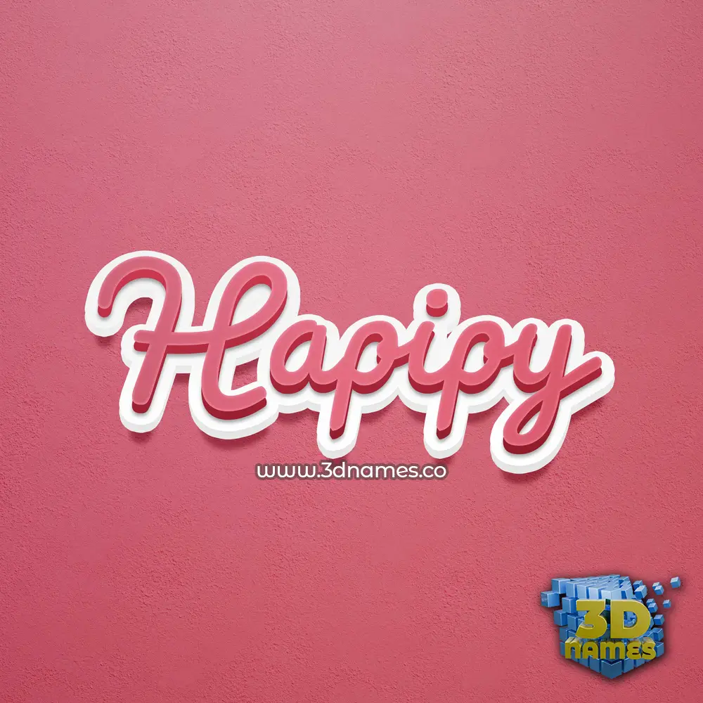 hapipy in Red Scribble style - 3D name wallpaper