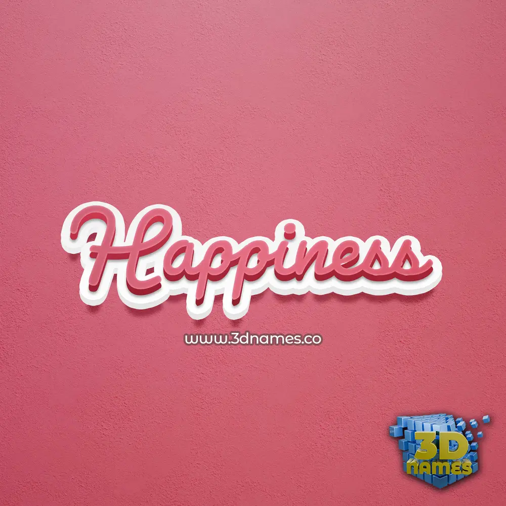 happiness in Red Scribble style - 3D name wallpaper