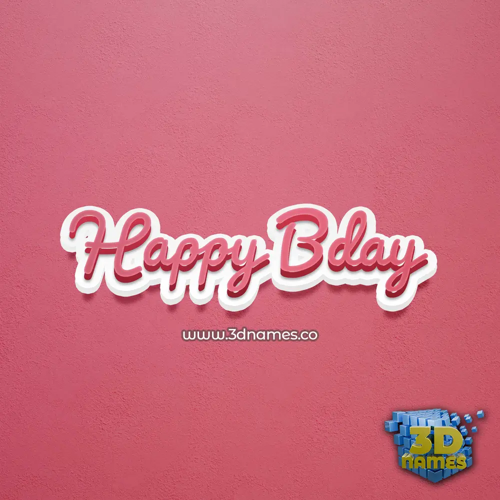 happy bday in Red Scribble style - 3D name wallpaper