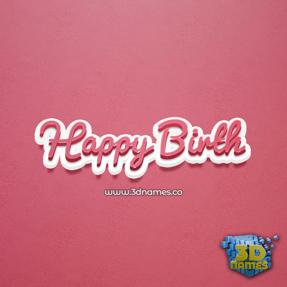 happy birth in Red Scribble style - 3D name wallpaper