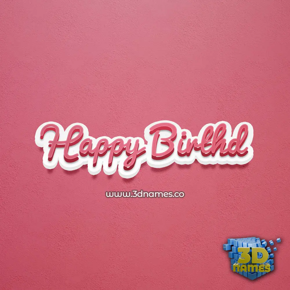 happy birthd in Red Scribble style - 3D name wallpaper