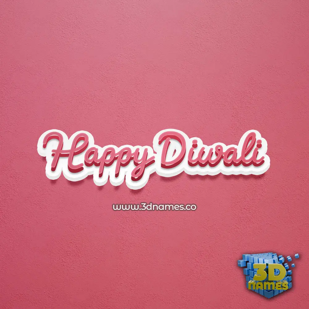 happy diwali in Red Scribble style - 3D name wallpaper