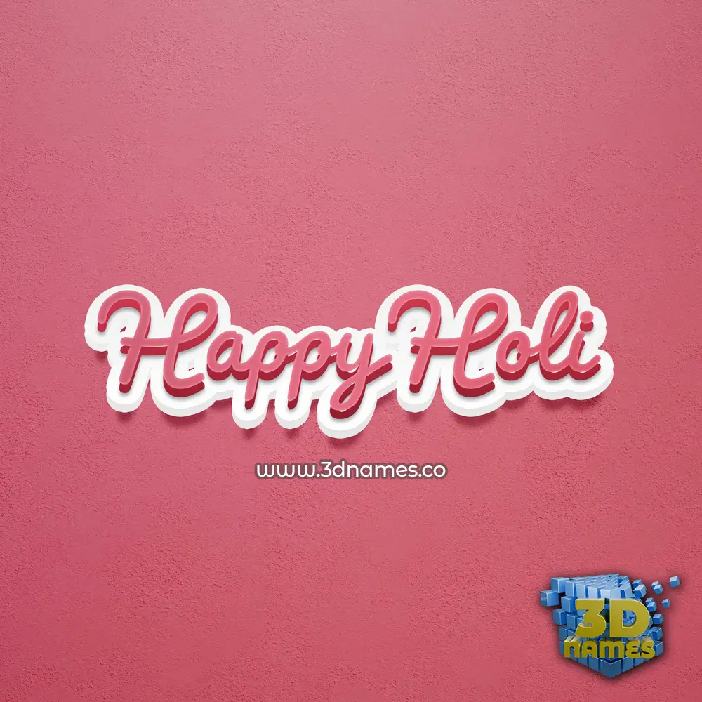 happy holi in Red Scribble style - 3D name wallpaper