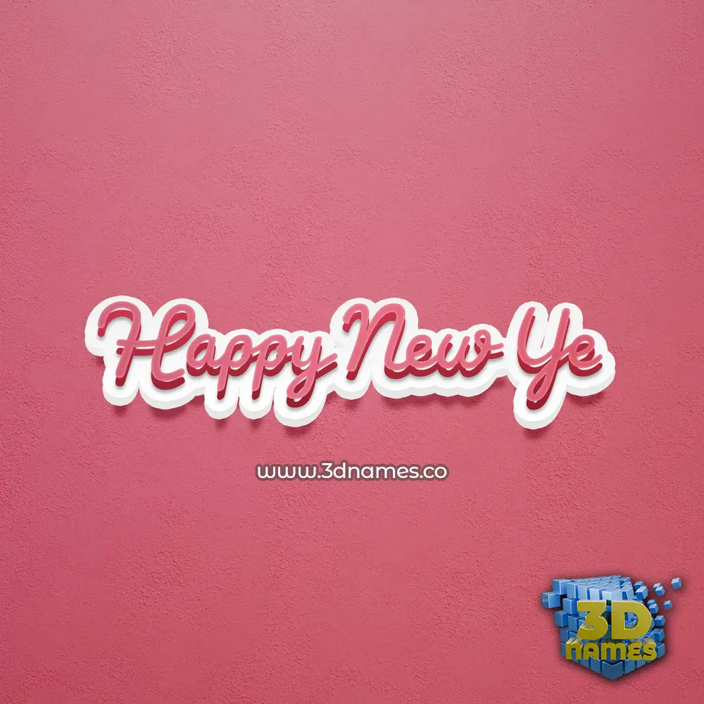 happy new ye in Red Scribble style - 3D name wallpaper