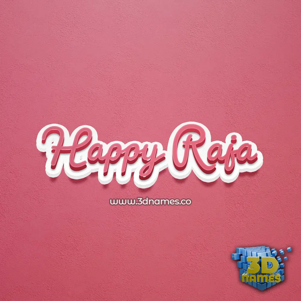 happy raja in Red Scribble style - 3D name wallpaper