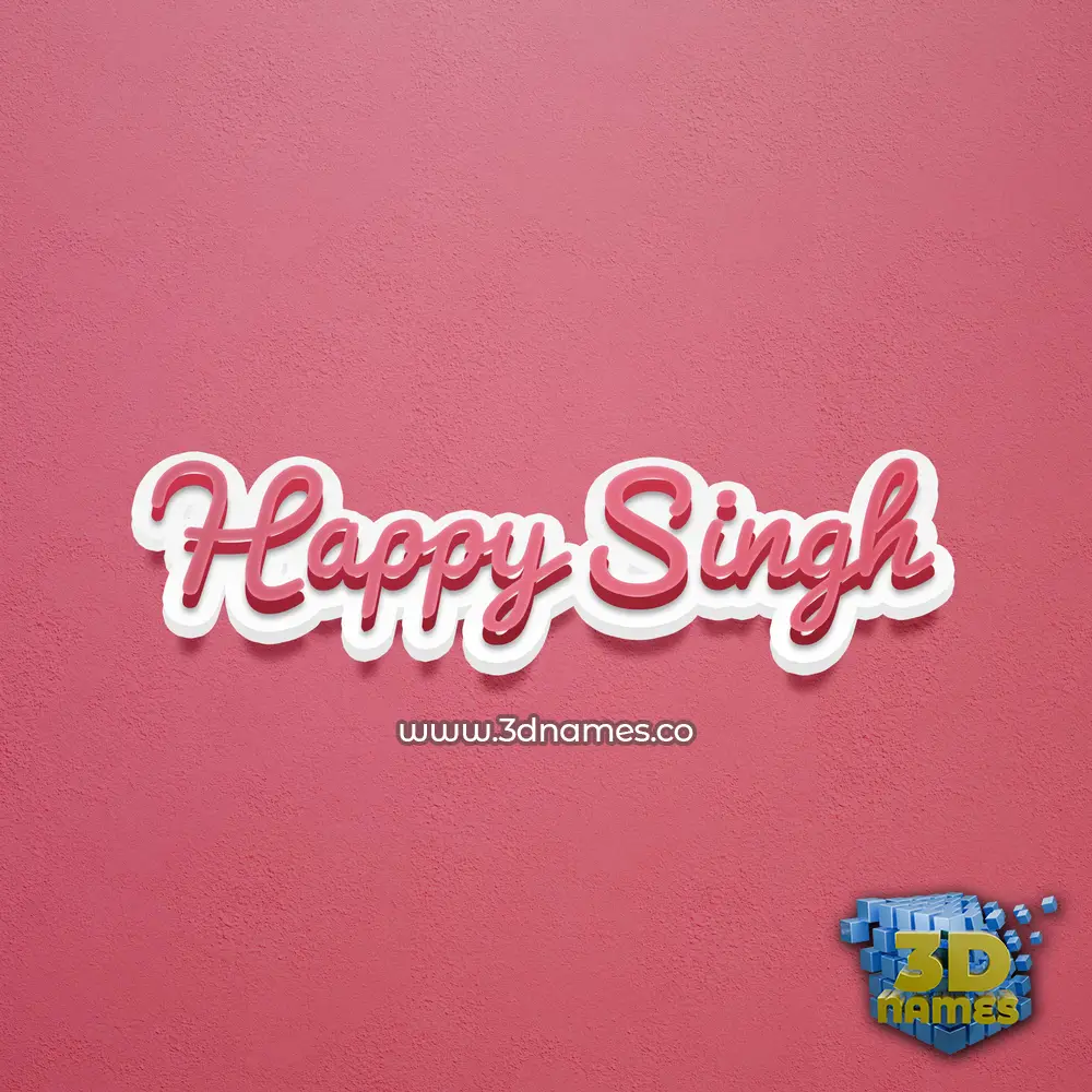 happy singh in Red Scribble style - 3D name wallpaper