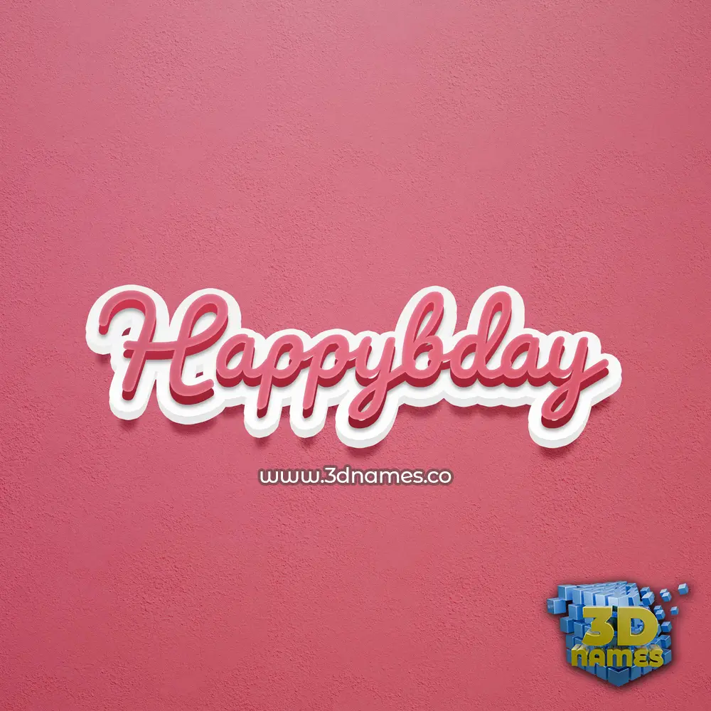 happybday in Red Scribble style - 3D name wallpaper
