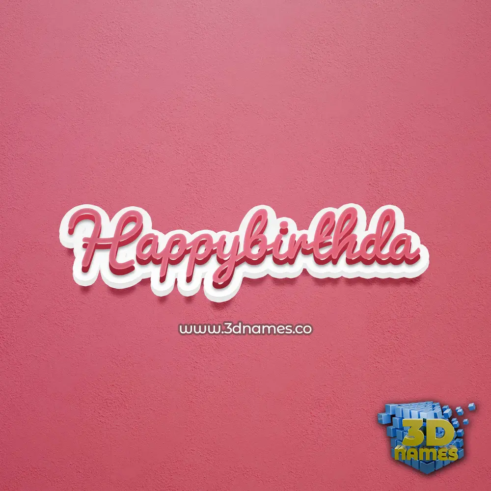 happybirthda in Red Scribble style - 3D name wallpaper